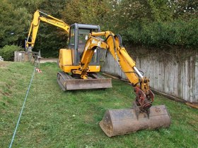 Mini Excavator on Construction Site