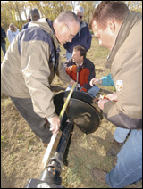 Setting up the augers